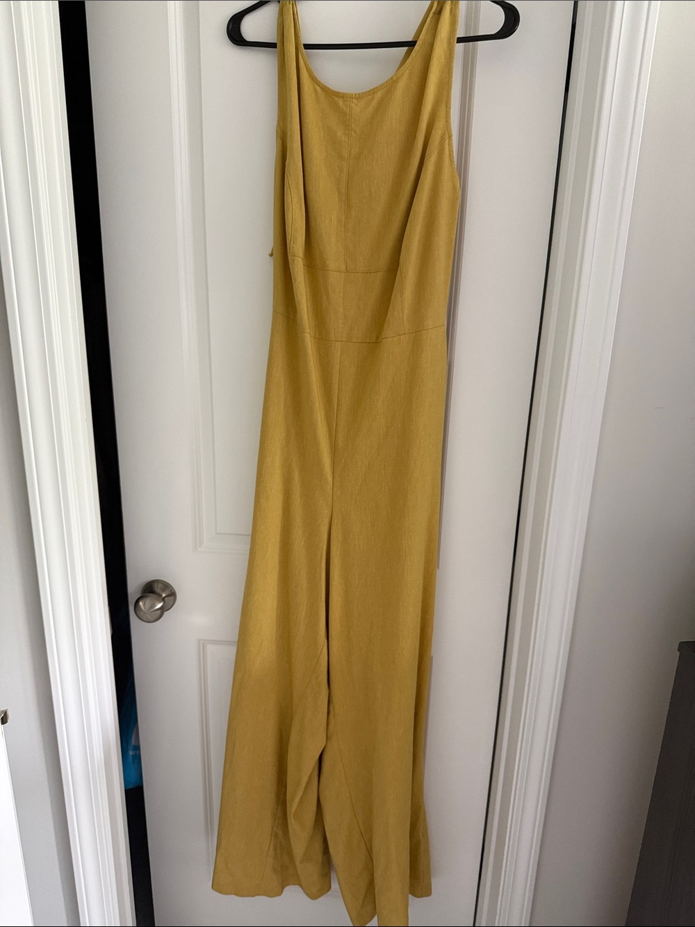 eva mendes for New York & Company Mustard Wide-Leg Jumpsuit
